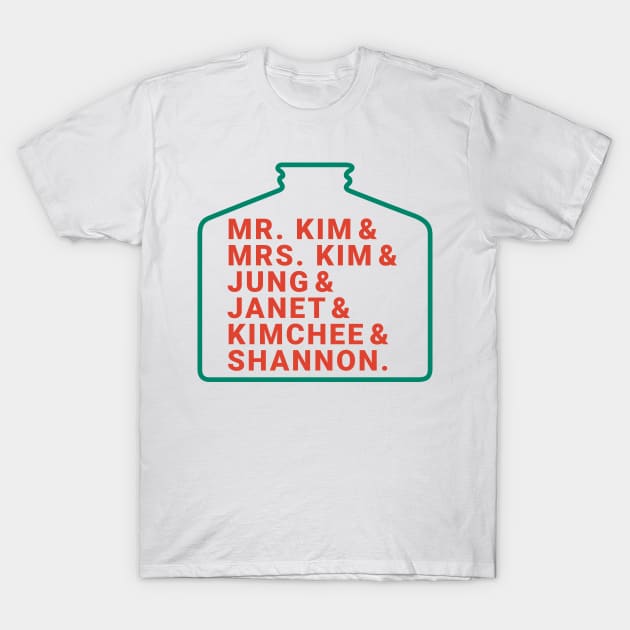 Kim's Convenience Character Name T-Shirt by JamexAlisa